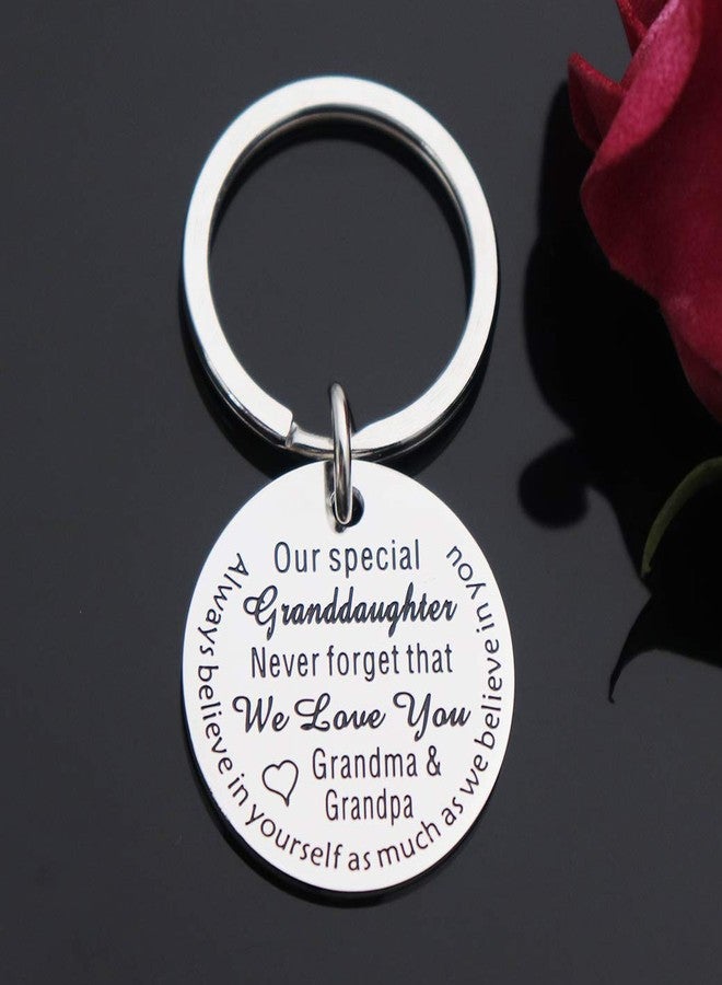 CHENVA Grandparents to Granddaughter Gifts Never Forget That We Love You Keychain Inspirational Gift for Granddaughter (Our Special Granddaughter) - Image 2